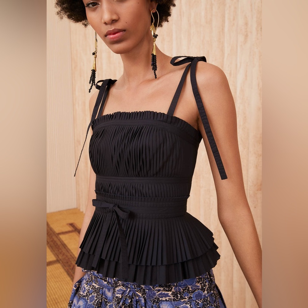 Ulla Johnson Bea Top in Noir